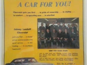 Old Johnny Londoff Chevrolet magazine posting and review