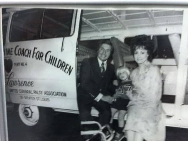 John Londoff, Sr. and Carole Lawrence presenting a variety club van!