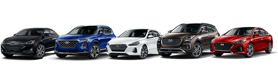 Multiple Hyundai Vehicles Lined Up