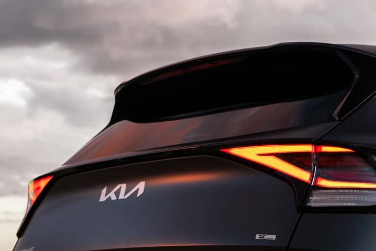 Rear view of a Kia vehicle