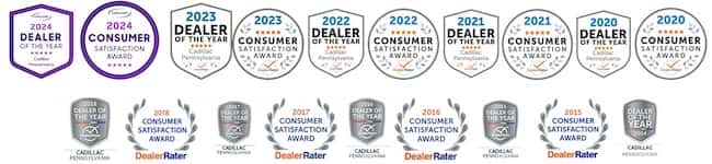 row of awards