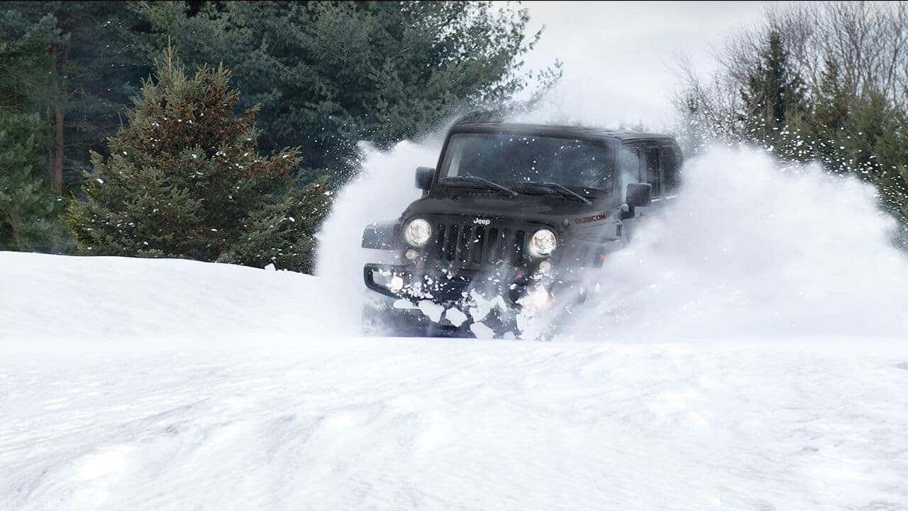 jeep wrangler in snow