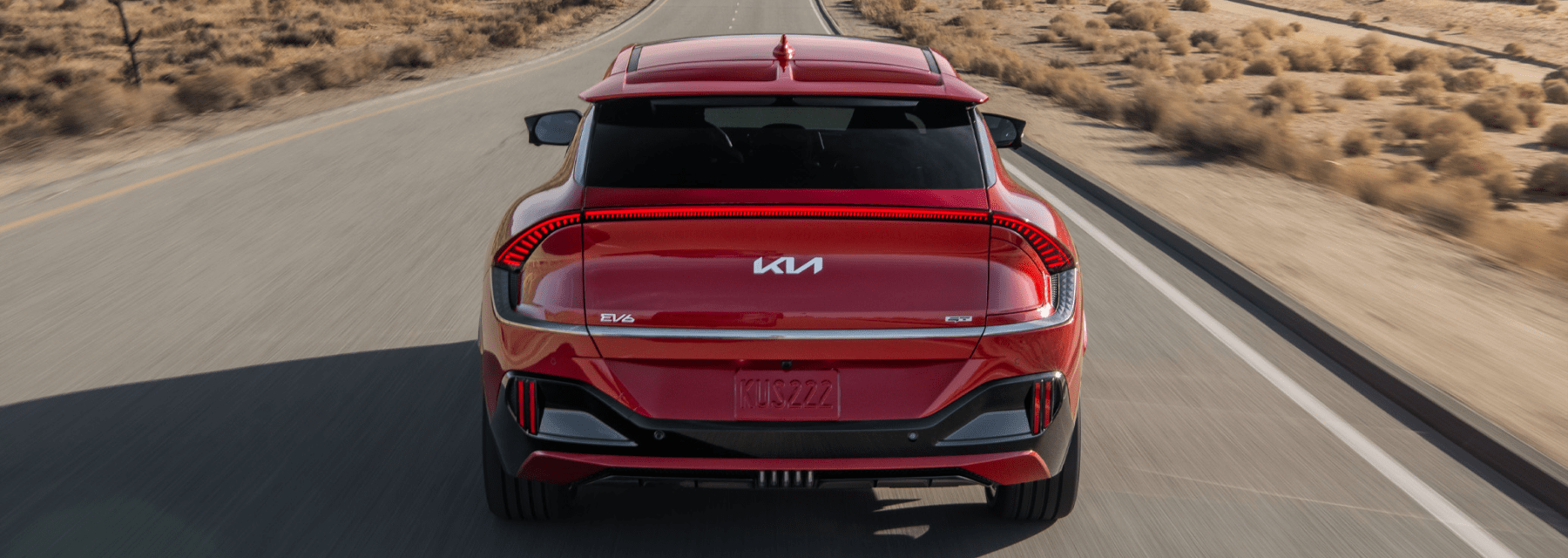 Rear view of a Red Kia