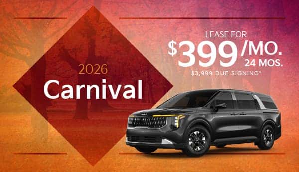2026 Kia Carnival: Lease for $399/month for 24 months*