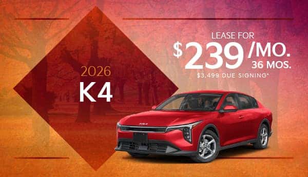 2026 Kia K4: Lease for $239/month for 36 months*