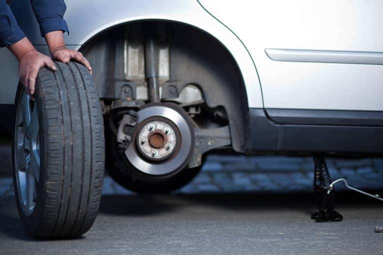 Mechanic Changing a Tire