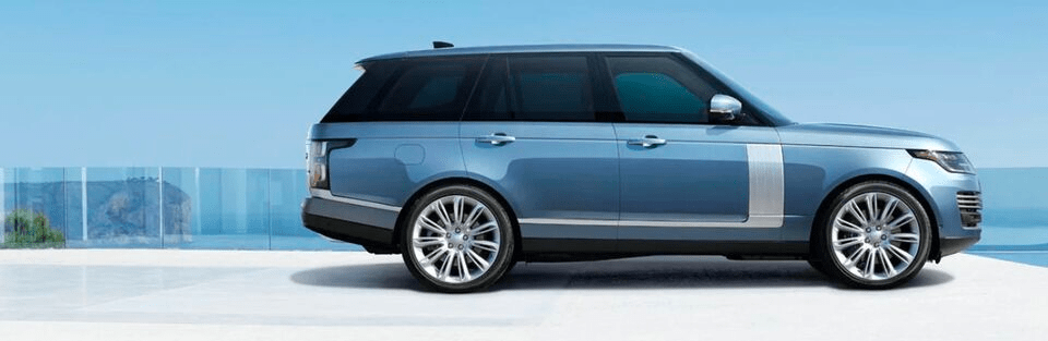 blue range rover side view