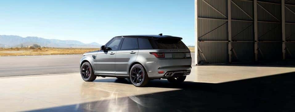 Land Rover in a hangar