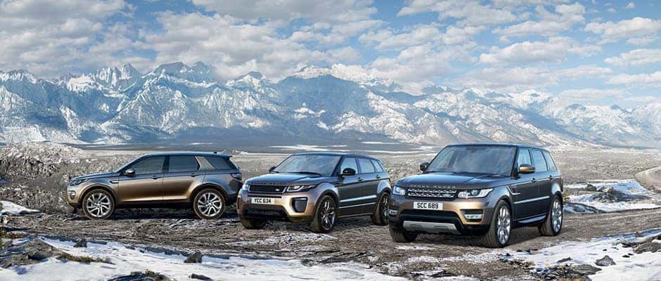 Land Rover vehicles mountain side