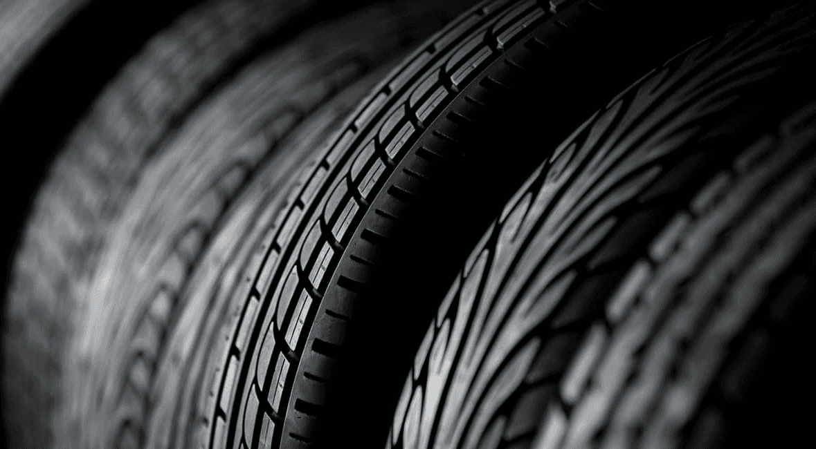 Row of Tires Lined Up