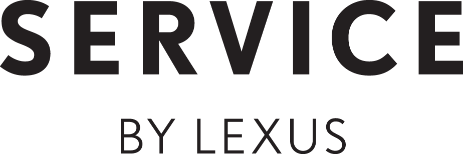 Service by lexus in black font
