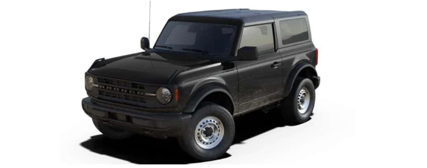 A black 2023 Ford Bronco is shown angled left.