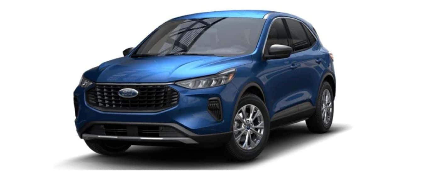 A blue 2023 Ford Escape is shown angled left.