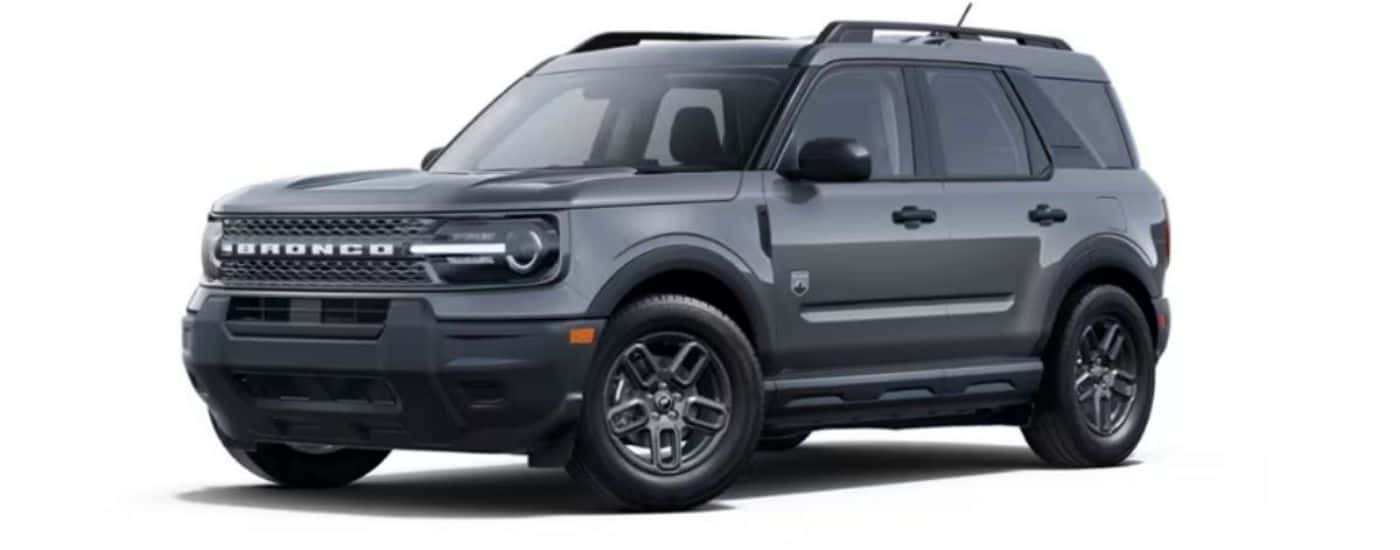 A grey 2025 Ford Bronco Sport Big Bend is angled left on a white background.