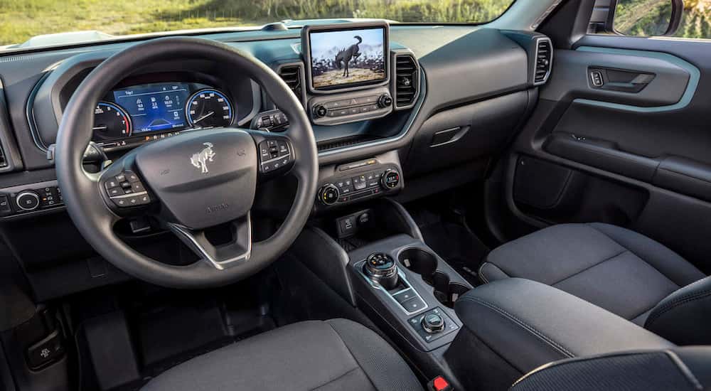 The interior of a 2025 Ford Bronco Sport is shown.