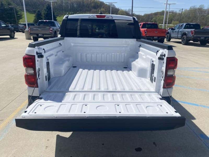 back of white pickup truck