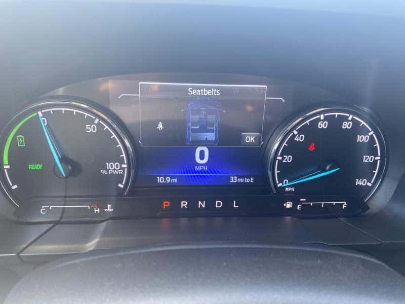white pickup truck dashboard