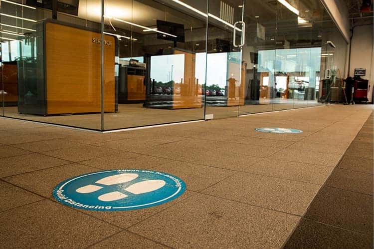 distance reminders on floors