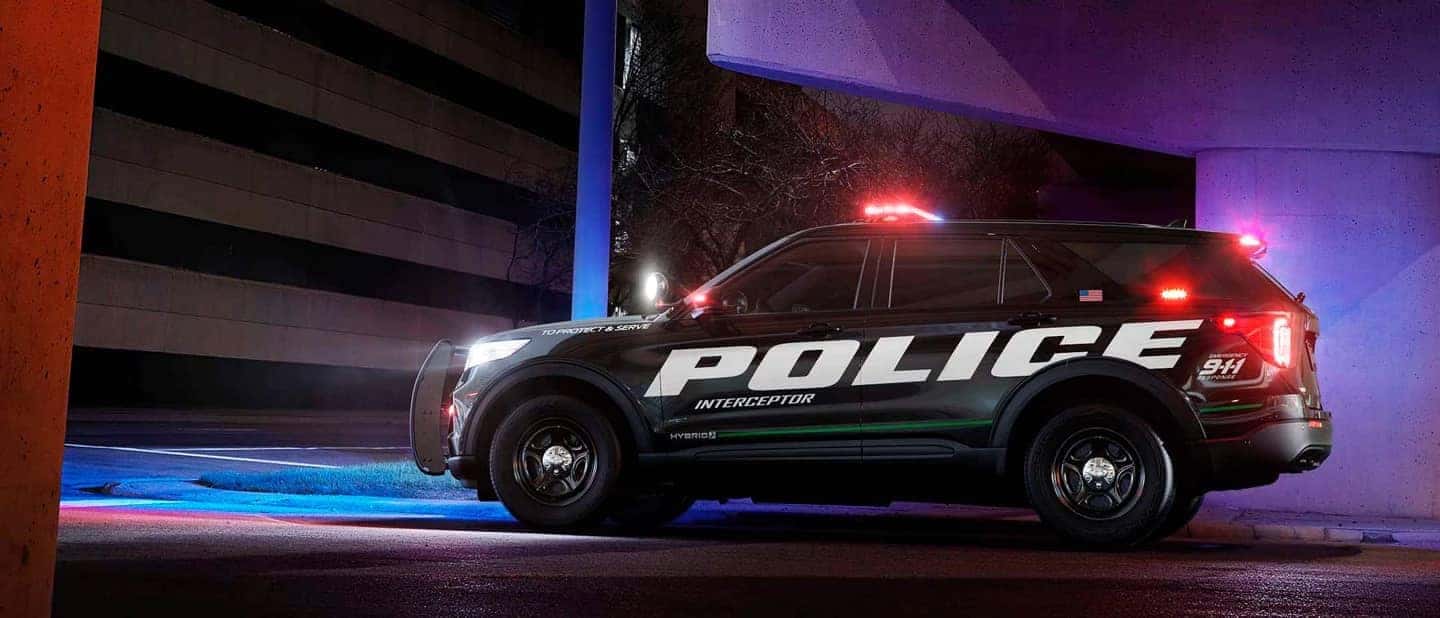 2021 Ford Police Utility at night