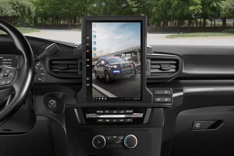 2021 Ford Police Utility interior with computer screen