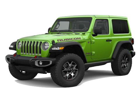 A green 2019 Jeep Wrangler Rubicon