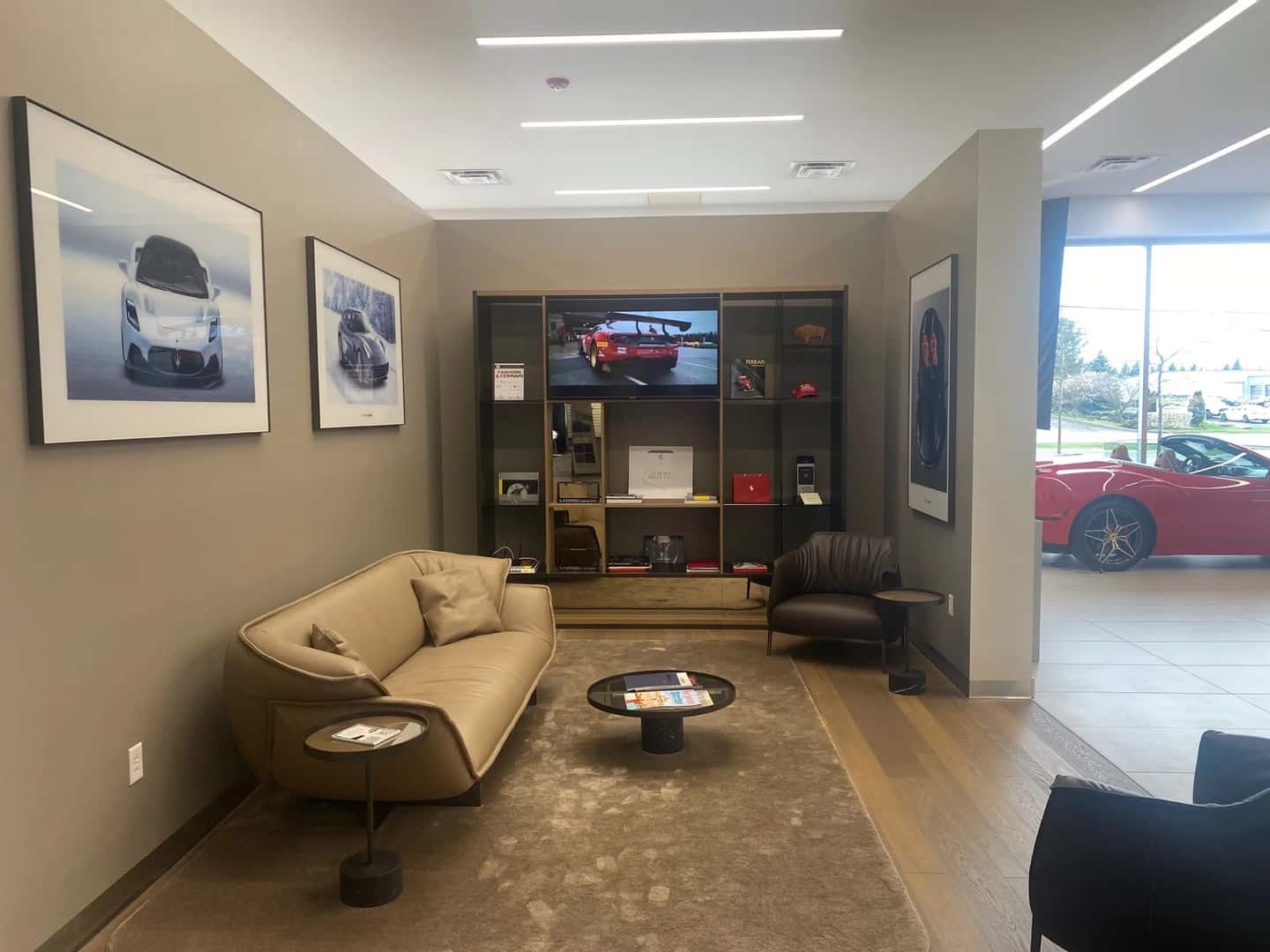 maranello maserati of western new york showroom waiting room