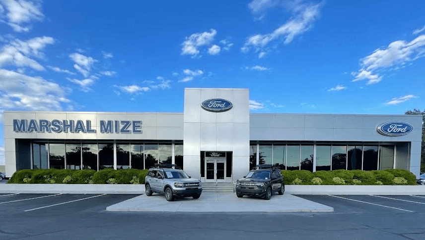 An exterior shot of the Marshal Mize Dealership