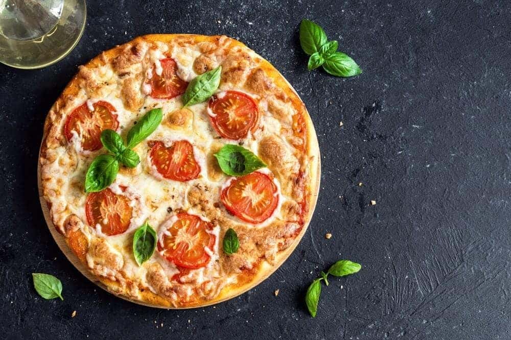 Fresh Pizza with Tomatoes & Basil