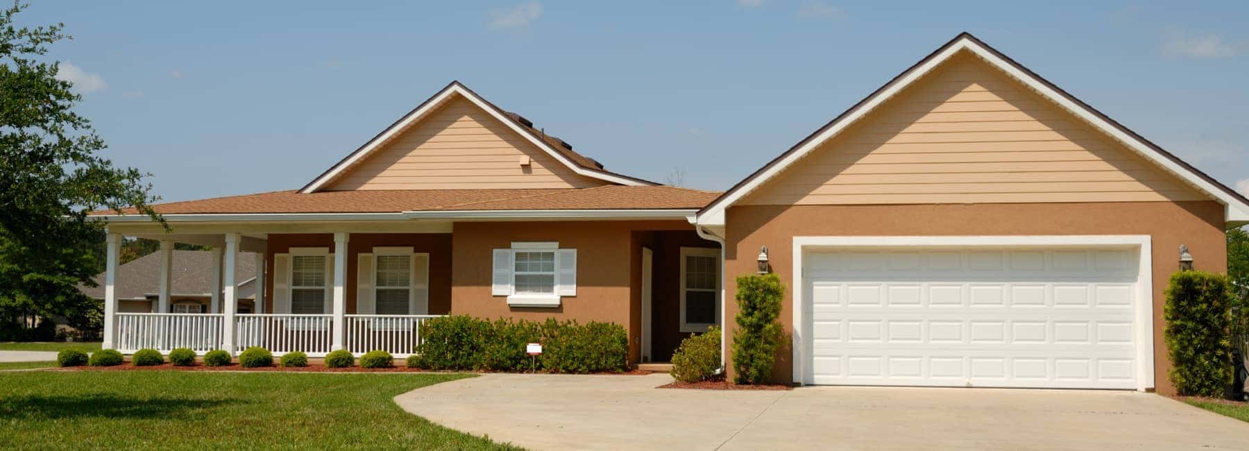 Front view of a single story family home