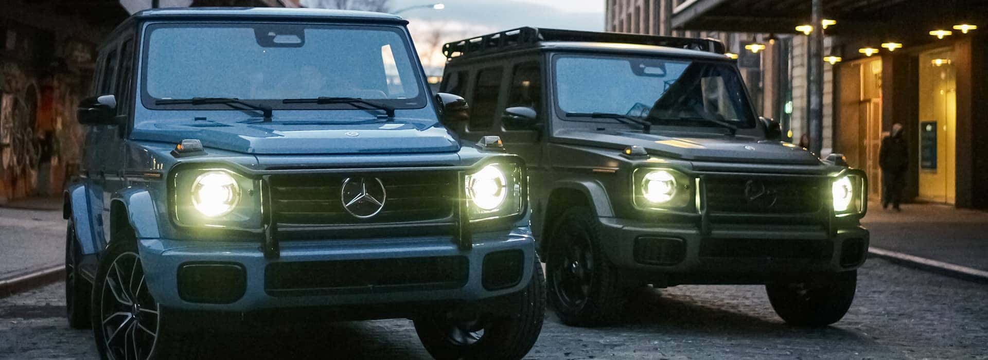 two MB vehicles