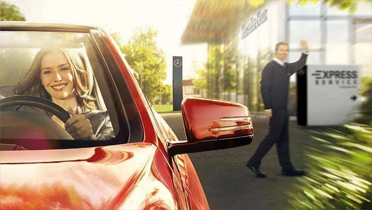 Woman driving away