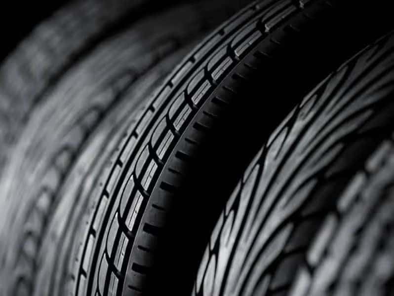 Row of Tires Lined Up Mobile
