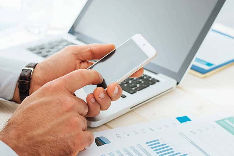 Person checking their mobile phone