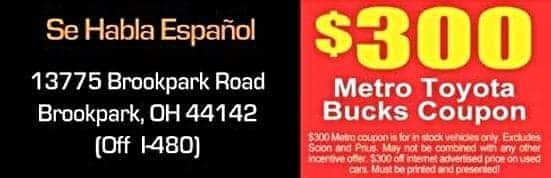 Metro Toyota Bucks coupons