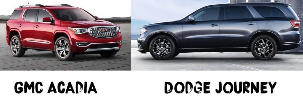 Comparison 2016 Dodge Journey and 2016 MC Acadia