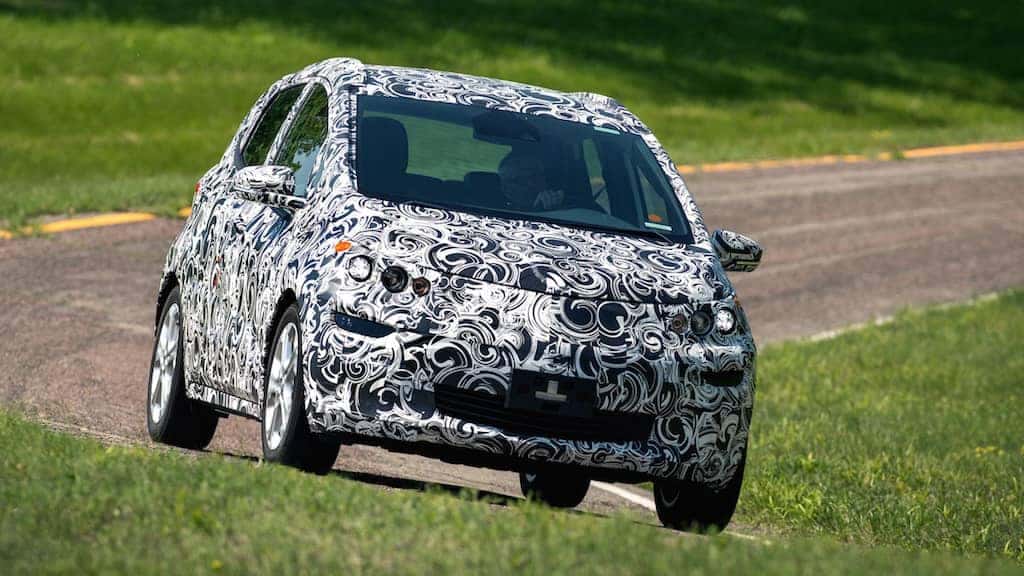 Early development versions of the Chevrolet Bolt EV undergo testing at GM