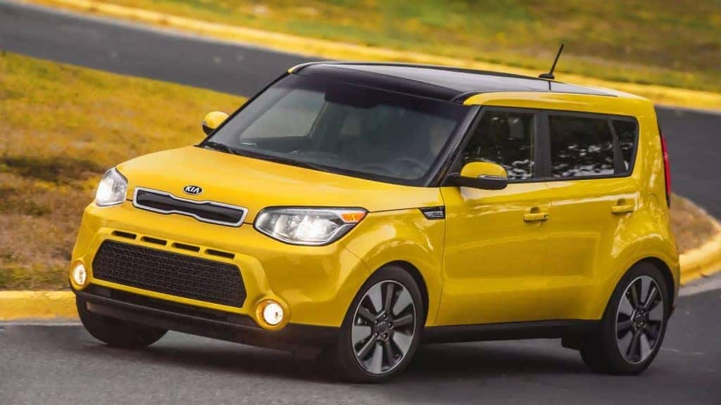 Yellow Kia Soul