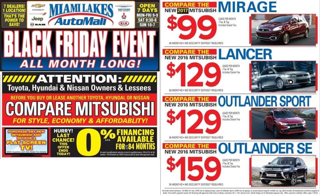 Miami Lakes Mitsubishi Black Friday Specials