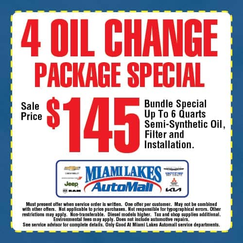 4 oil change package special - $145