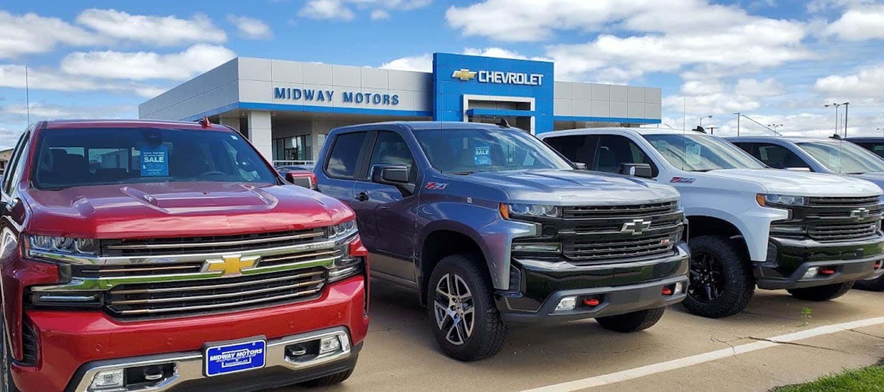 An exterior shot of a Chevrolet dealership