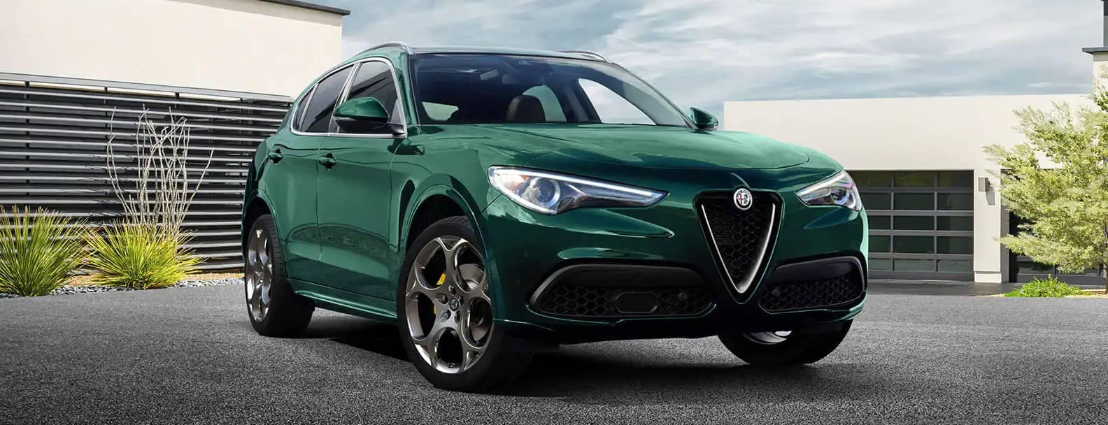 2021 Green Alfa Romeo Stelvio shown above with available options