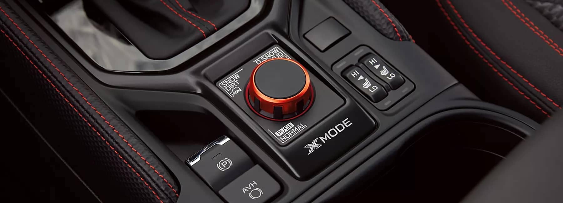 2022 Forester-closeup on center consle_shifter- black_red
