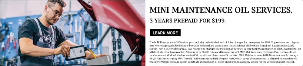 MINI Maintenanc Oil Services banner