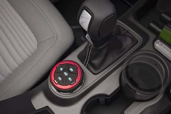 Close up of 2021 Ford Bronco interior shifter_yythk