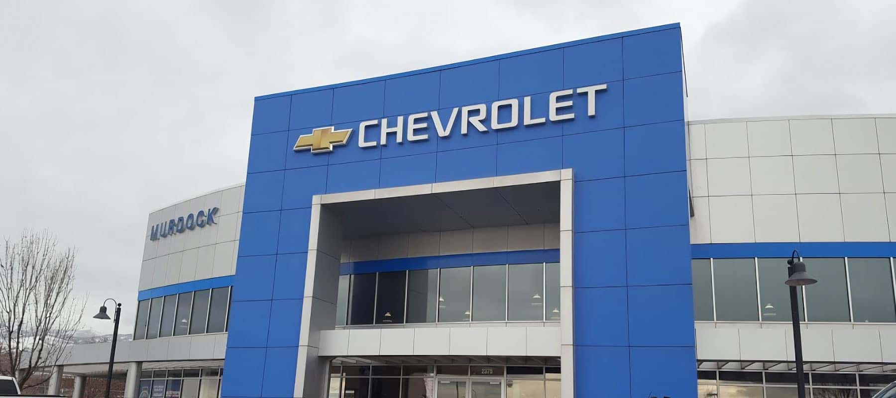 An exterior shot of a Chevrolet dealership.