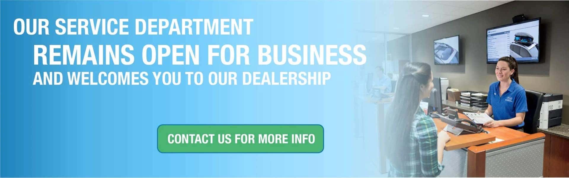 Our Service Department Remains Open for Business