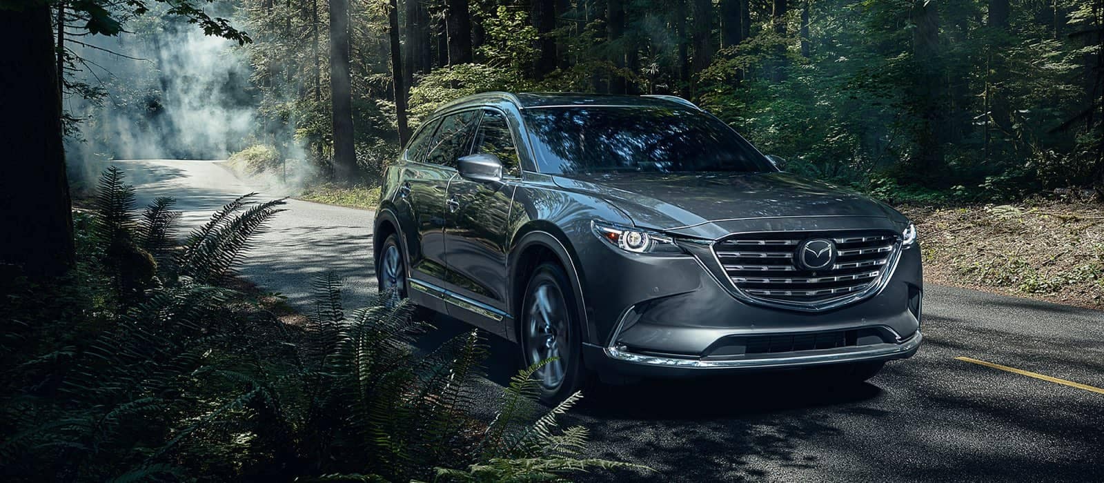 2021 Mazda CX-9 driving in the woods