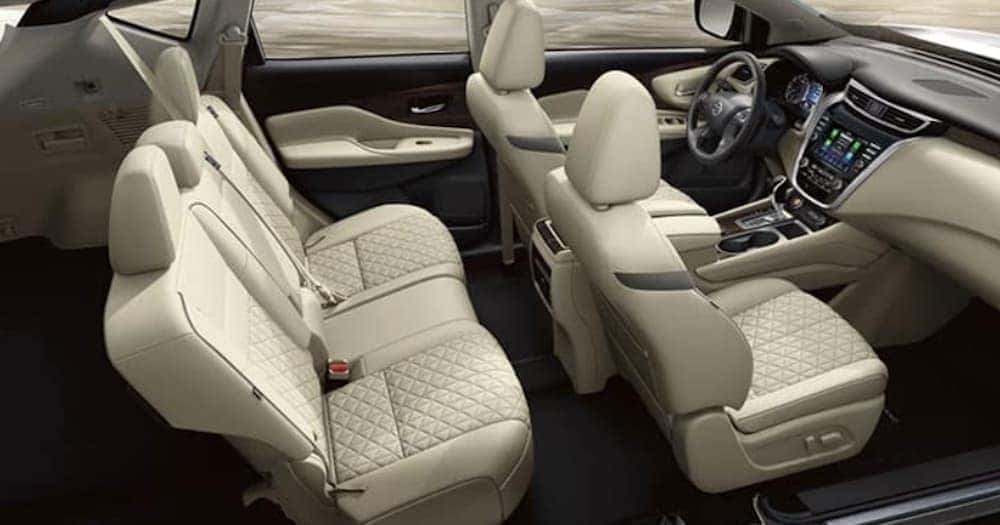 The tan interior is shown in a 2020 Nissan Murano.