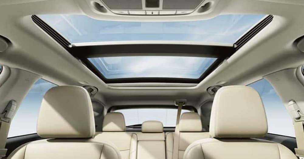 The sun roof is shown in a 2020 Nissan Murano.