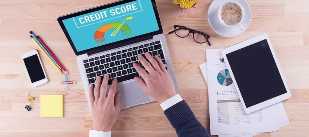 Checking Credit Score on Computer